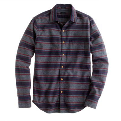 Slim brushed twill jasp&eacute; shirt in stripe