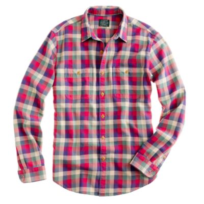 Flannel shirt in vintage barn plaid
