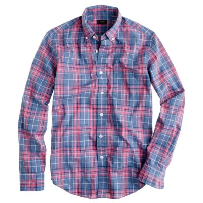 Slim Secret Wash shirt in seascape plaid