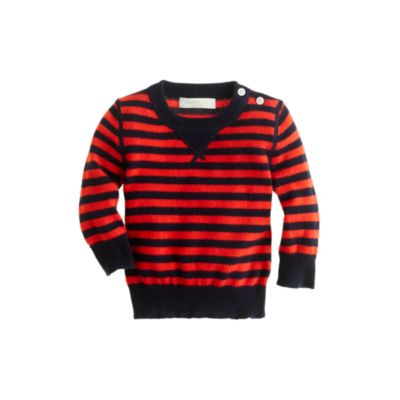 Collection cashmere baby sweater in mini stripe