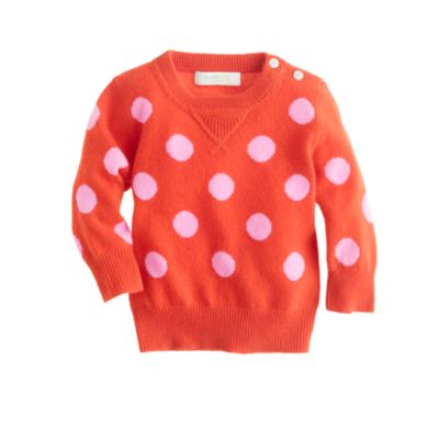 Collection cashmere baby sweater in polka dot
