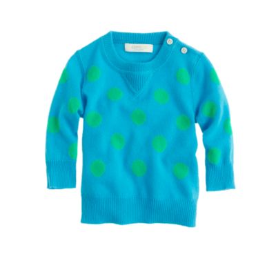 Collection cashmere baby sweater in polka dot
