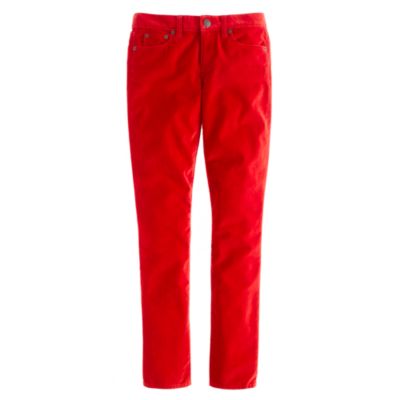Toothpick jean in velvet