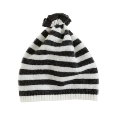 Collection baby cashmere stripe pouf hat