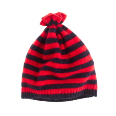 Collection baby cashmere stripe pouf hat