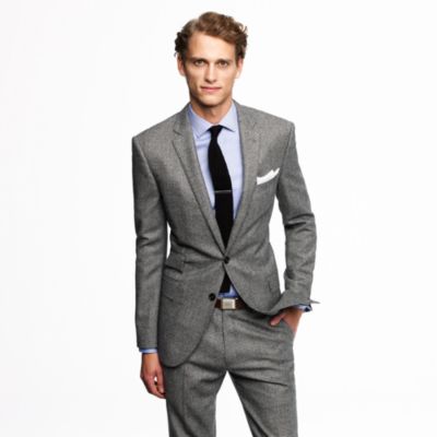 Ludlow suit jacket in Prince of Wales check Italian wool flannel
