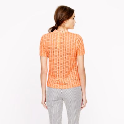 Collared eyelet tee