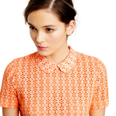Collared eyelet tee