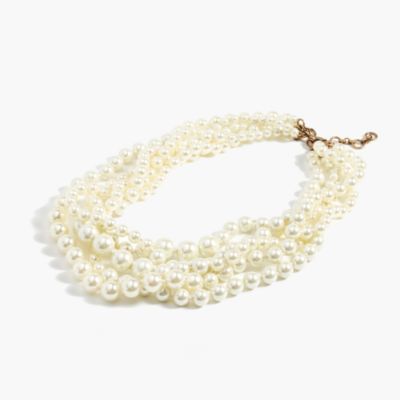 Pearl twisted hammock necklace