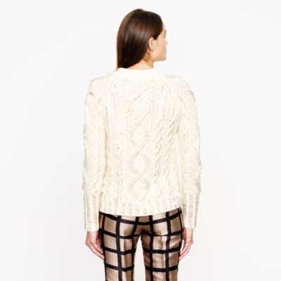 Collection handknit beaded cable sweater