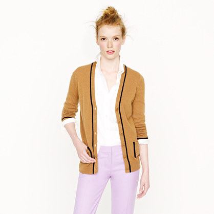 Collection cashmere tipped boyfriend cardigan