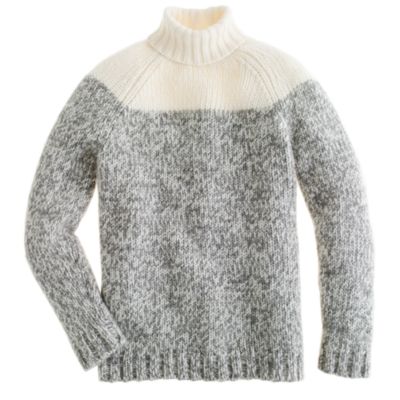 Colorblock wool turtleneck sweater