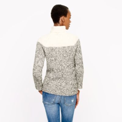 Colorblock wool turtleneck sweater