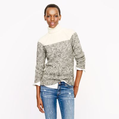 Colorblock wool turtleneck sweater