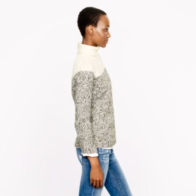 Colorblock wool turtleneck sweater