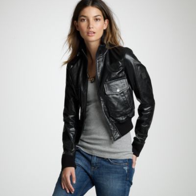 Belstaff&reg; leather bomber jacket