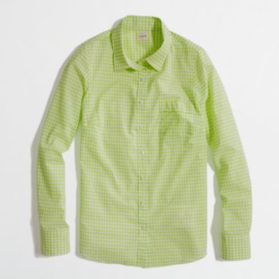 Factory classic button-down shirt in gingham