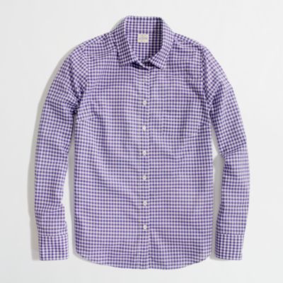Factory classic button-down shirt in gingham