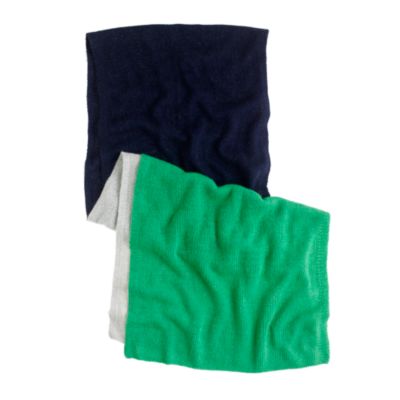 Wool-angora colorblock scarf