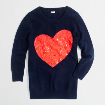 Factory intarsia Charley sweater in sequin heart