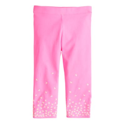Girls' everyday capri leggings in heart hem