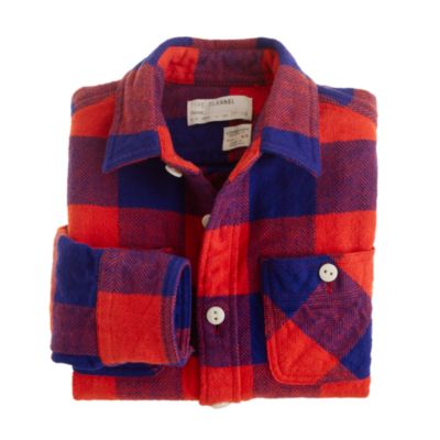 Boys' flannel shirt in buffalo check