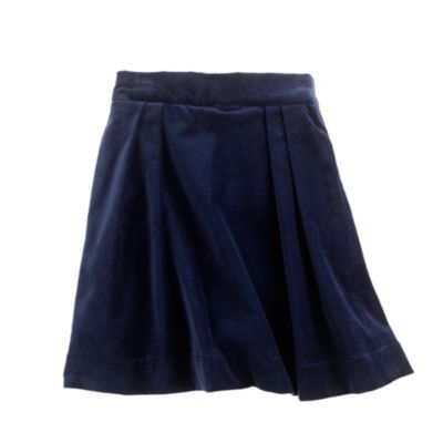 Girls' velvet crush skirt