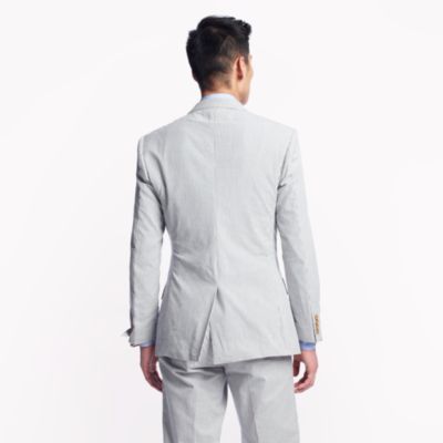 Ludlow suit jacket with center vent in Japanese seersucker