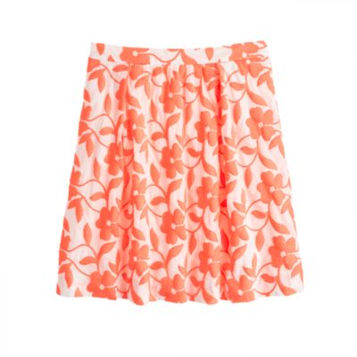 Collection embroidered neon floral skirt