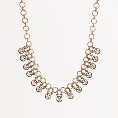 Factory chain-link crystal drop necklace