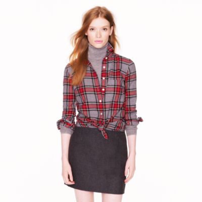 Boy shirt in grey tartan