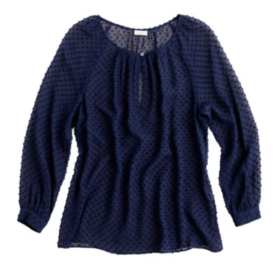 Petite chiffon dot top