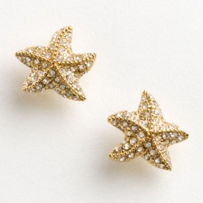 Factory pav&eacute; starfish earrings