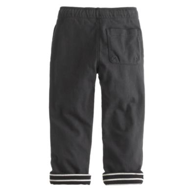 Boys' washed knit pant with stripe lining