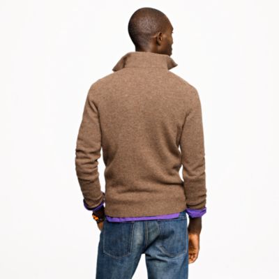 Lambswool half-zip bib sweater