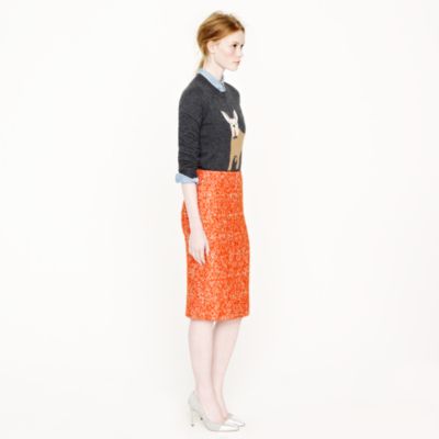 Petite No. 2 pencil skirt in corkscrew tweed