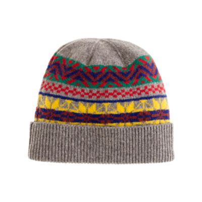 Lambswool bright Fair Isle hat