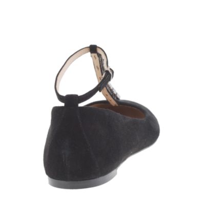 Collection jeweled T-strap ballet flats