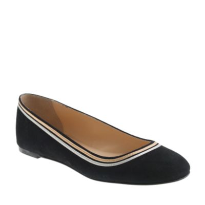 Metallic trim ballet flats