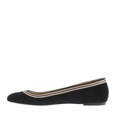 Metallic trim ballet flats