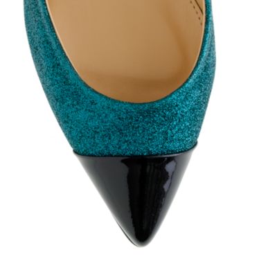 Everly cap toe glitter pumps