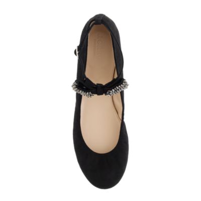 Collection crystal bow-tie ballet flats