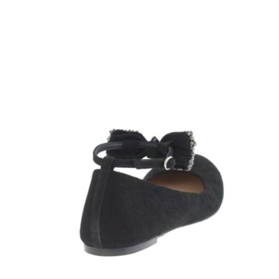Collection crystal bow-tie ballet flats