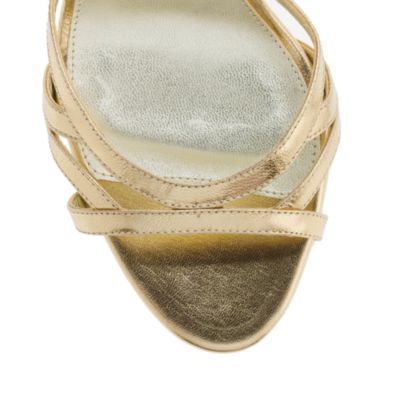 Metallic leather high-heel sandals