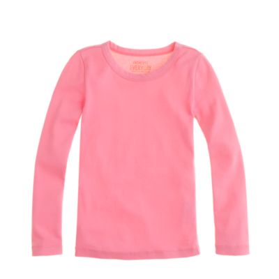 Girls' tissue rib long-sleeve tee