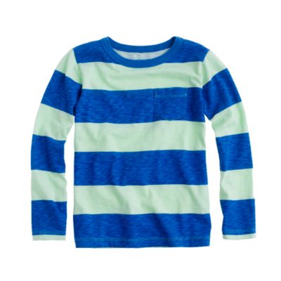 Boys' long-sleeve ringer tee in wide stripe