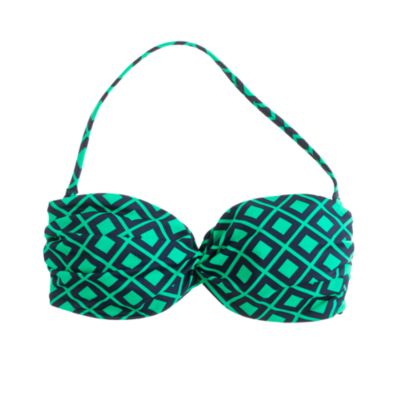 Bandeau top in diamond print