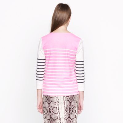 Printed colorblock stripe top