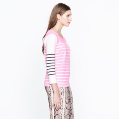 Printed colorblock stripe top