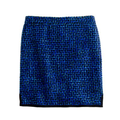Postage stamp mini in indigo tweed